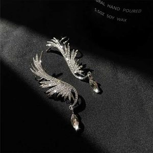 Charme des strass brillants ailes d'ange manchette d'oreille pas de piercing