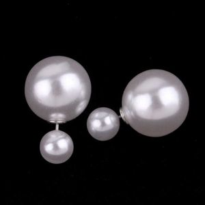 Charm Silver 925 Jewelry Sterling Pendientes de perlas dobles Mujeres populares Pendientes de perlas grandes y pequeñas Varias formas de usar G230307
