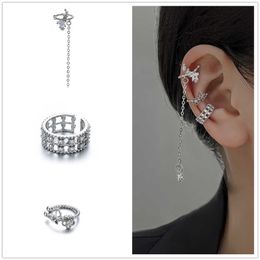 Charm Silver Color Butterfly Star Tassel Clip Pendientes para mujer Creative Simple C Ear Cuff NonPiercing Ear Clip Trend Jewelry Gift AA230518