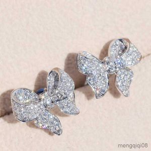 Charm Eenvoudige Zilveren Naald Dazzling Crystal Stud Oorbellen Voor Vrouwen S925 Stempel Naald Bruiloft Plata Sieraden R230605