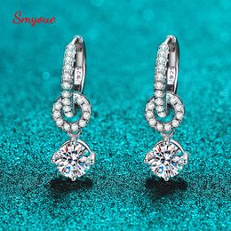 Charm Smyoue 1CT White Gold Ploated Drop Earring voor vrouwen sprankelende bruiloft sieraden 100% 925 Solid Silver Groothandel 221119