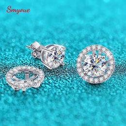 Charm Smyoue 2CT03CT Pendientes completos para mujeres Sparkling Diamond Wedding Party Stud S925 Sterling Silver Jewelry 230817