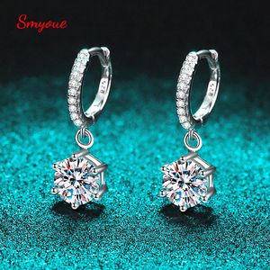 Charm Smyoue White Gold Ploated 2Ct Drop Earring voor vrouwen sprankelende diamant bruiloft sieraden S925 Sterling Silver 221119