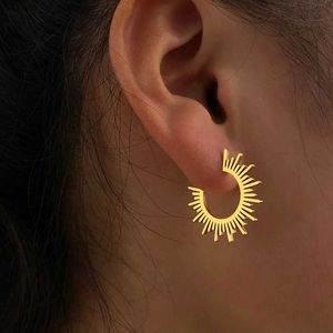 Charme en acier inoxydable bijoux boucles d'oreilles géométriques pour les femmes meilleur demi-cercle à pointes Femme boucles d'oreilles breloques fête meilleurs cadeaux de mariage T231213