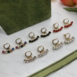 Pendientes con dijes Pendientes de diseñador vintage para mujer Diamantes G Anillos de oreja Aretes para hombre Pendientes de perlas Orecchini Boda Jew266t