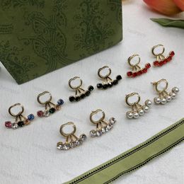 Pendientes con dijes Pendiente de diseñador vintage para mujer Diamantes G Anillos de oreja Aretes para hombre Aretes de perlas Orecchini Boda Jew203y