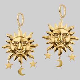 Charme zon en maan hoepel oorbellen gotische sieraden hoepels 231016