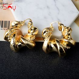 Charm Sunny sieraden mode koperen oorbellen voor vrouwen holle grote stijl hoogwaardige bruiloftsfeestcadeaus trendy 220916