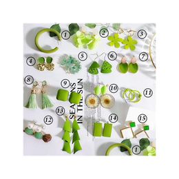 Charm Temperament Avocado Green Series oorbellen voor vrouwen Fashion Flower Party Tassel sieraden Gift Drop Delivery DHZSL