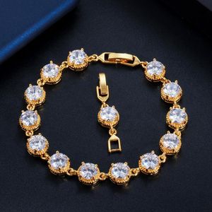 Charm Tennis Love Bracelet Designer voor vrouw Wit Round Aaa Cubic Zirconia 18K Gold Bracelet Luxe Koper Fashion armbanden Damesjuwelen Vriendin Gift Dames