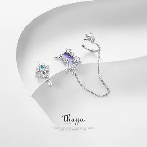 Charm Thaya Sterling Sliver Crystal Drop Oil Eenhoorn Clip Oorbel Clip Verjaardag Trendy Oorbellen voor Vrouwen Gift Fijne sieraden