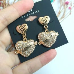 Charme na moda ouro cor coração brincos com ouro coreano prata amor carta moda jóias 231130