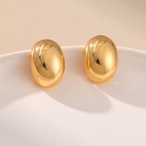 Charm vintage gouden kleur vergulde dikke koepel druppel oorbellen voor vrouwen glanzende roestvrijstalen traan earring dupes lichtgewicht hoepels 230822