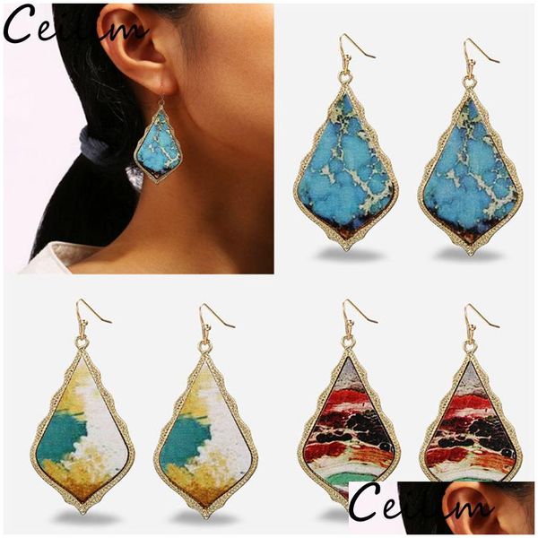 Charme Vintage Renaissance Peinture À L'huile En Cuir Boucle D'oreille Pour Les Femmes Géométrique Feuille Boucles D'oreilles Main Artisanat Boho Bijoux Livrer Dhgarden Dhkdu