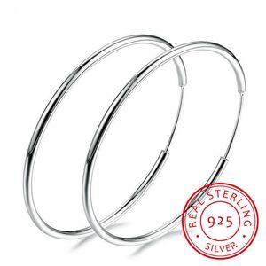 Charm Vrouwen % 925 Sterling Zilver Oorringen Ronde Cirkel Loop Geschenken Eenvoudige Zilveren Oorringen Piercing AA230311