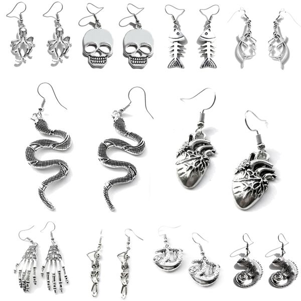 Charme Femmes Boucles D'oreilles Mode Skl Ufo Zombie Grim Reaper Pieuvre Ours Goutte Simple Cool Mignon Bijoux À La Main Filles Cadeau Dangle Livrer Smteo