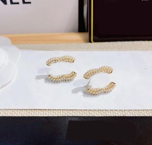 Charm Women Sieraden Accessoire Stud Earring Luxe ontwerp 18K GOUD VERGELEGD SILVERE EARRING KOPER MATERIAAL MERK Letters Steel Seal Fashion Girl Wedding Gift 20styles