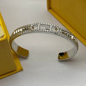 Charm Damesontwerper Bangles Diamond Brand Letter BracableS Polsband Cuff Wedding Party Liefhebber Geschenk van Hoge kwaliteit Koperen Bangle Jewelry