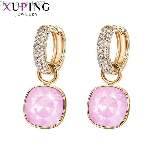 Charm Xuping Jewelry Boucles d'oreilles en cristal plaqué or de sortie de luxe pour cadeau pour femme A00606258 Z230706