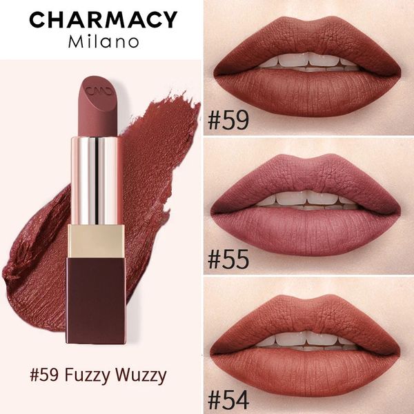 Charmacie Matte durable Easy Facile à porter Lipstick Natural Red Velvet Lip Stick Coloriage Femme Femmes Beautaies Cosmetics 240220