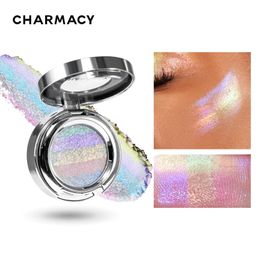 Charmacy Rainbow Duochrome Highligter 5 Colors Shimmer Multichrome Longlasting Eye Shadow Cosmetic Make -up voor vrouwen 240515