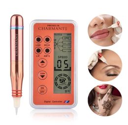 CHARMANT II kit de máquina de tatuaje de maquillaje permanente profesional para tatuaje de cejas delineador de ojos Microblading MTS pluma con cartuchos 7218421