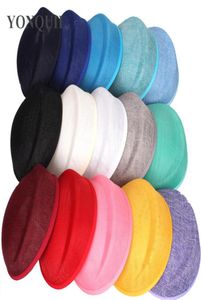 Charmant 15 kleuren imitatie sinamay fascinator base diy pillbox hoed vrouwen feest hoofddeksels materiaal gelegenheid bruiloft haar accessori8141642