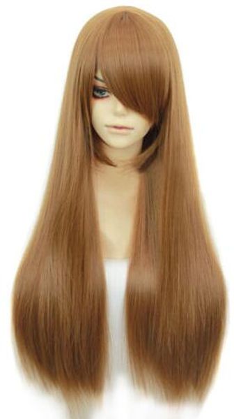 Envío gratis hermosa y encantadora Venta caliente de calidad nueva Back Street Girls Airi Nanami Cosplay peluca recta marrón claro pelo largo de las mujeres