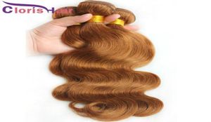 Paquetes de tejido brasileño con ondas corporales encantadoras 30 extensiones de cabello humano virgen castaño medio Rubio bresilienne ofertas de tejido ondulado 13421692791