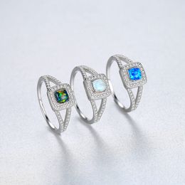 Charmante kleurrijke opaalogen S925 zilveren ring vrouwen luxe merk micro set 3a zirkoon ring mode vrouwelijk bruiloft feest sieraden high-end valentijnsdag cadeau