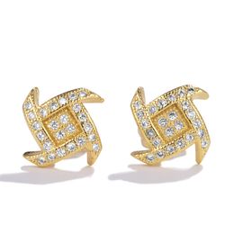 Charmante Oorbellen Mens Goud Zilver Kleuren Bling Iced Out Diamond Cross Stud Earring Fashion Earings Nice Gift voor vrienden
