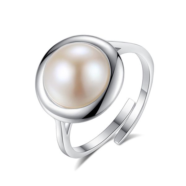 S925 Sterling Silver Ring European Vintage Pearl Open Ring Fashion Fashion Women Designer Ring Wedding Party High End Ring Jewelry Valentin's Day Mother's Day Gift Spc