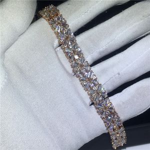 Charmante Dame Bloem Armband Diamond Rose Gold Filled Party Engagement Armbanden voor Dames Huwelijk Accessaries