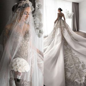 Charmantes robes de mariée de sirène O-cou 3D Appliques de dentelle Perles Pearls Chapelle Zipper Bridal Custom Made Robe Despreisl