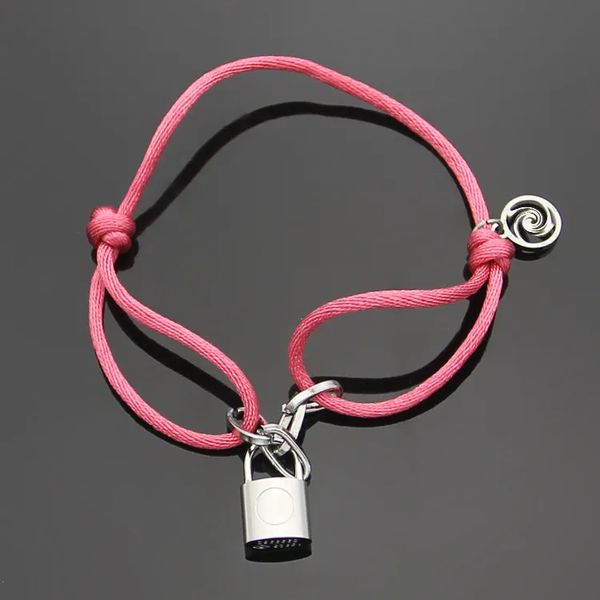 Charmant Bracelet en corde de coton avec serrure multicolore, Bracelets de luxe de styliste, bijoux exquis pour hommes et femmes