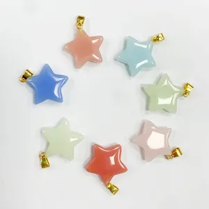 Charmante natuursteen Pentagonal Bead Lumineuze stenen ketting hanger sieraden maken oorbellen ketting ketting hanger armband groothandel fabriek gratis verzending