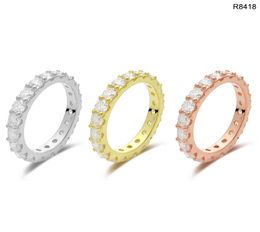 Charmante Ring Sieraden 925 Sterling Zilver Pass Test 3mm Ronde Moissanite Diamanten Ring voor Mannen Vrouwen Leuk Cadeau4581466