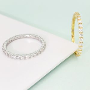 Charmante Ring Sieraden 925 Sterling Zilver Pass Test 2mm Moissanite Diamond Slim Ring voor Meisjes Vrouwen Leuk Cadeau
