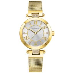 Charmante kleine wijzerplaat CWP dames horloge comfortabele roestvrijstalen mesh band Japanse kwarts beweging diamant 43g luxe dames horloges mini focus 0215L