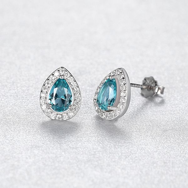 Charmantes gouttes d'eau pierres précieuses colorées s925 boucles d'oreilles en argent célébrités féminines même Style boucles d'oreilles haut de gamme microincrusté Zircon mode marque de luxe bijoux