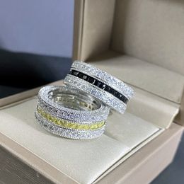 Charmante Vrouwen Ring Wit Vergulde Volledige CZ Diamond Stone Ringen voor Meisjes Vrouwen voor Feest Bruiloft Leuk Cadeau