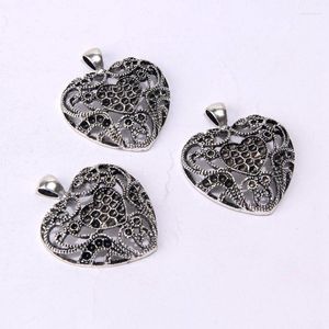 Breloques 1 pièces Antique argent plaqué grand coeur pour la fabrication de bijoux à bricoler soi-même collier pendentif fournitures accessoires