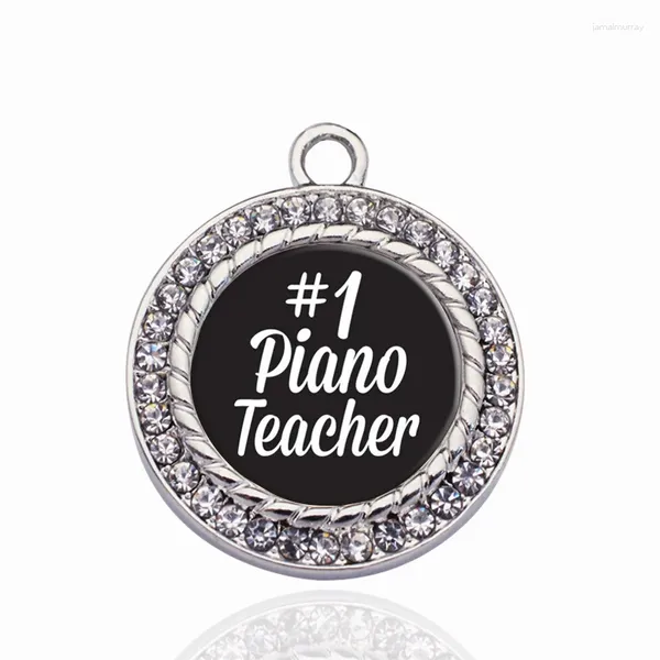 Charmes # 1 Piano Professeur Cercle Charme DIY Collier de bijoux / bracelets / tour de cou Faire à la main fait à la main