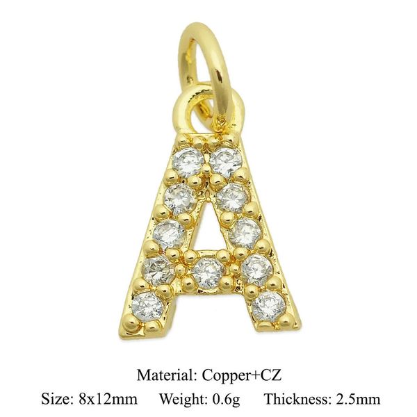 Encantos 1 juego 26 unids AZ diy letra al por mayor nombre inicial Cubic Zirconia joyería colgantes para collar pulsera haciendo encontrar 231202