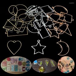 Charmes 1 Set Set Hollow Geometric Tray Charm Glue Blank Pendant Pendant For DIY Bracelet Collier Bijoux Fabriqu￩ ￠ la main