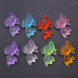 Charms 10 / 20pcs Lucky Koi Chrams Matériau acrylique Transparent Diy Pendeur fait à la main pour les accessoires et cadeaux de porte-clés entre amis