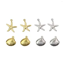 Breloques 10/30 pièces en acier inoxydable, coquille d'étoile de mer, bijoux pendants, bricolage artisanal, étanche, antiallergique