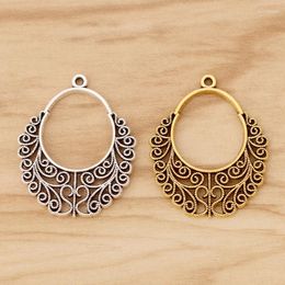 Breloques tibétaines couleur argent/or, 10 pièces, pendentifs en vrac, style Boho, pour bricolage, boucles d'oreilles, collier, accessoires de bijoux, 35x29mm