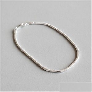 Charms 100% 925 Sterling Sier Bracelets Bangle 2mm slangenketen armband voor vrouwen PSEIRA FEMININA 16 cm drop levering sieraden bevindingen dhozf