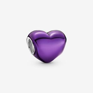 Charms 100% 925 Sterling Sier Metallic Purple Heart Charm Fit originele Europese armband mode sieraden accessoires drop levering 20 DHQCA